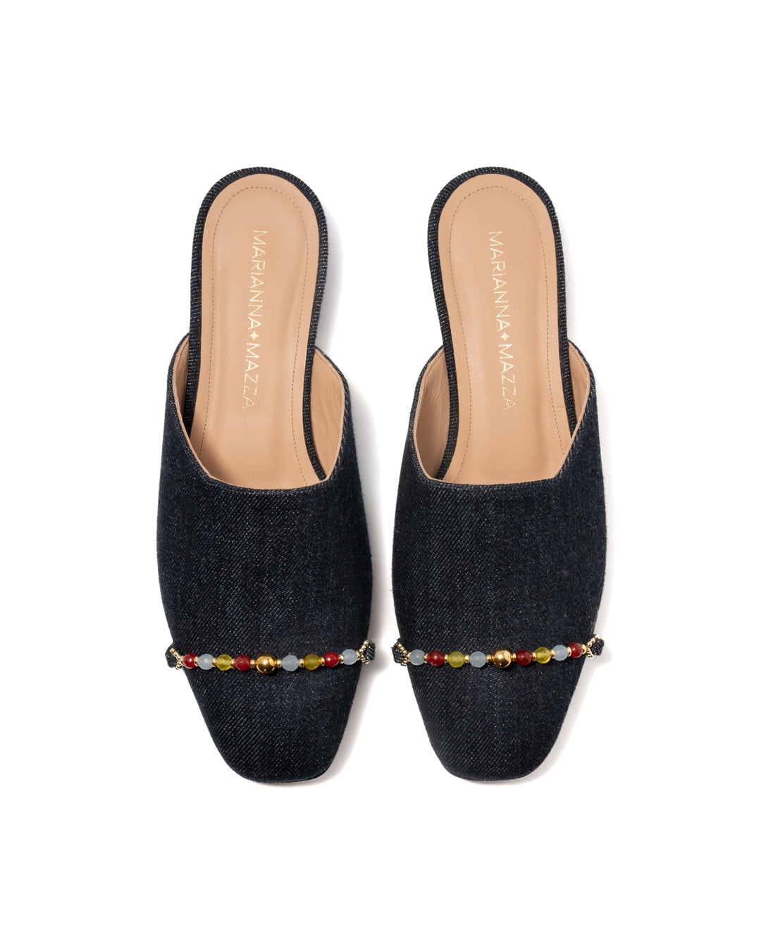 Mule gioiello in denim, pietre preziose e naturali – mariannamazza.com